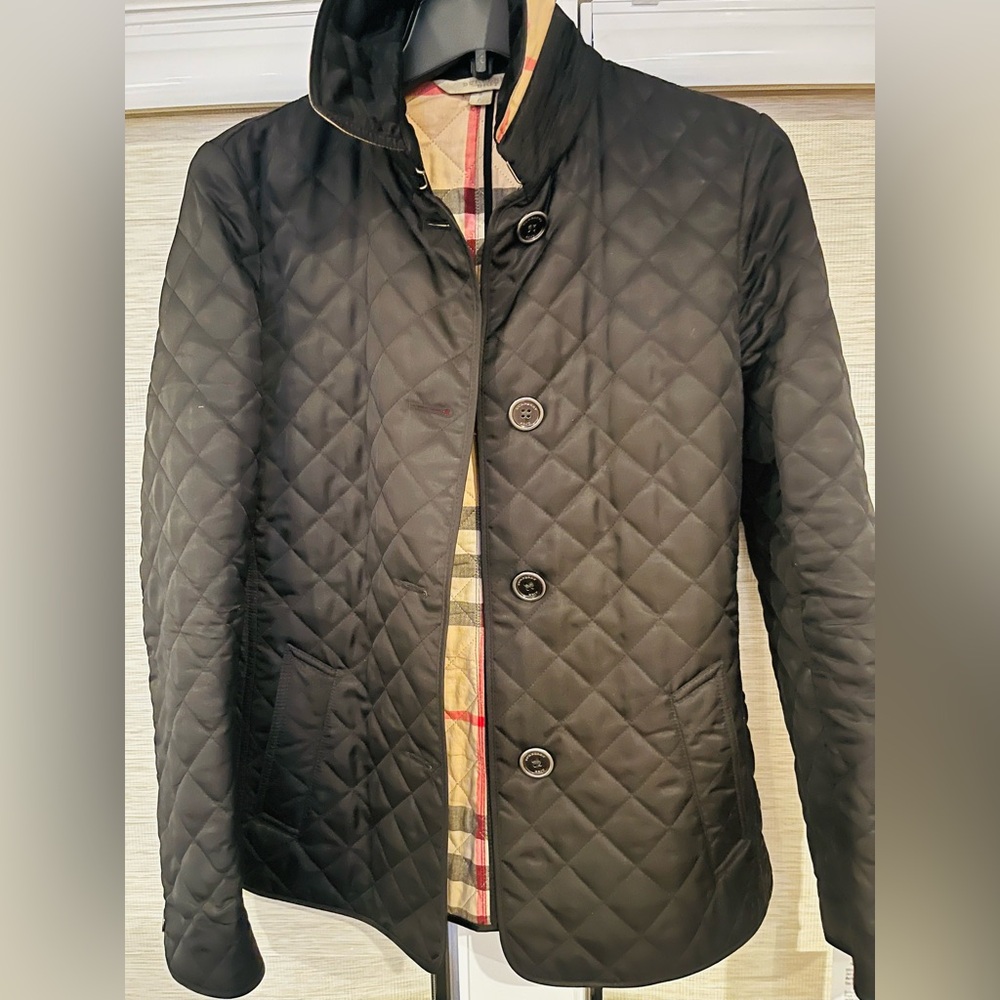 Burberry Black Quilted Shirt Jacket